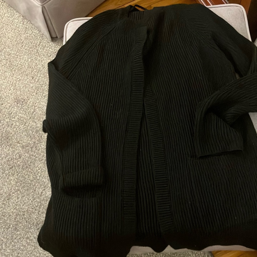 J. McLaughlin Black Textured Cardigan
